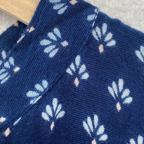 HENNA Dress One Size Floral Geometric V-Neck Boho Sleeveless Midi Boho Blue - Picture 6 of 10